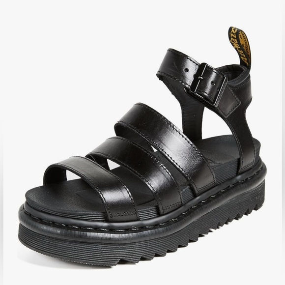 Dr. Martens Women's Blaire Fisherman Sandal, Black Brando Leather Size 8 - Picture 1 of 6